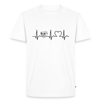 Carlin - Heart Curve Dog - Fan de chien - T-shirt Premium bio Homme - blanc - Devant - Nico (187cm)