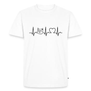 Shiba Inu - Chien courbe cardiaque - Fan de chien - T-shirt Premium bio Homme - blanc - Devant - Nico (187cm)