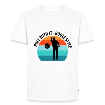 Boule Pétanque Boccia Boules - T-shirt Premium bio Homme - blanc - Devant - Nico (187cm)