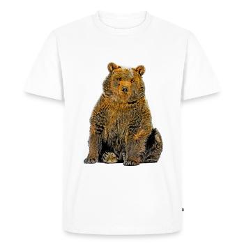 Cartoon Bear - Men's Premium Organic T-Shirt - white - Front - Nico (187cm)