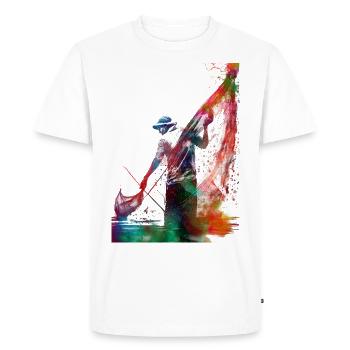 Fishing sport art #fishing - Men's Premium Organic T-Shirt - white - Front - Nico (187cm)