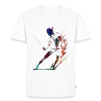 fencing sport art #fencing #sport - Men's Premium Organic T-Shirt - white - Front - Nico (187cm)