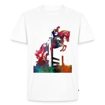 #horsemanship #sport d’équitation - T-shirt Premium bio Homme - blanc - Devant - Nico (187cm)