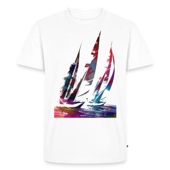 Art sportif de voile #sailing - T-shirt Premium bio Homme - blanc - Devant - Nico (187cm)