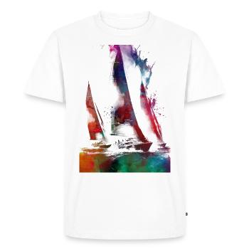Art sportif de voile #sailing - T-shirt Premium bio Homme - blanc - Devant - Nico (187cm)