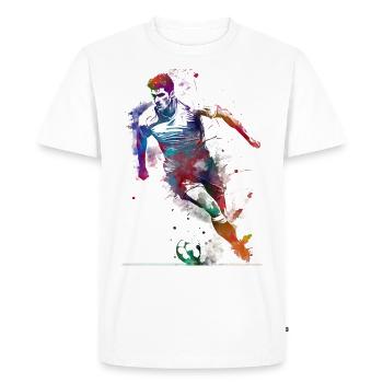 Joueur de football sport art #football #soccer - T-shirt Premium bio Homme - blanc - Devant - Nico (187cm)