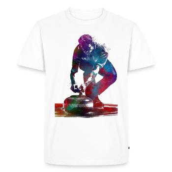 #curling d’art sportif de curling - T-shirt Premium bio Homme - blanc - Devant - Nico (187cm)