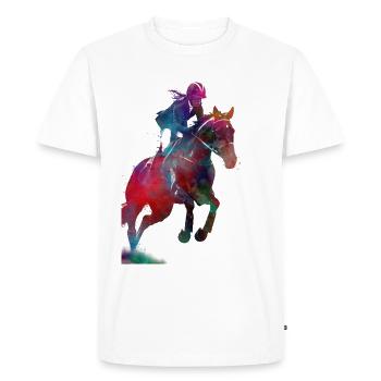 Rider #rider #horse #sport - T-shirt Premium bio Homme - blanc - Devant - Nico (187cm)
