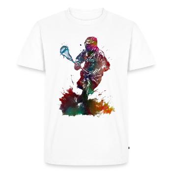 Lacrosse sport art #lacrosse #sport - Men's Premium Organic T-Shirt - white - Front - Nico (187cm)