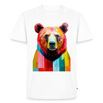 Bear animal art #bear - Men's Premium Organic T-Shirt - white - Front - Nico (187cm)