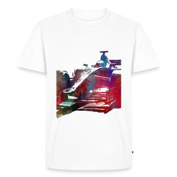 Courses #racing #sport - T-shirt Premium bio Homme - blanc - Devant - Nico (187cm)