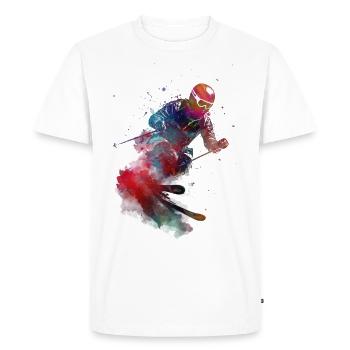 #ski #skiing #sport de ski alpin - T-shirt Premium bio Homme - blanc - Devant - Nico (187cm)