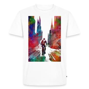 Vélo de ville sport art #bike - T-shirt Premium bio Homme - blanc - Devant - Nico (187cm)