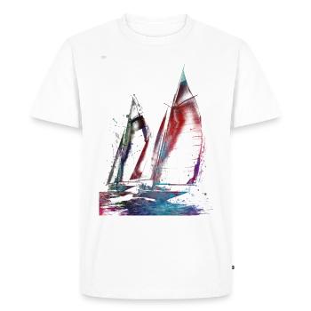 L’art du sport nautique #sailing - T-shirt Premium bio Homme - blanc - Devant - Nico (187cm)