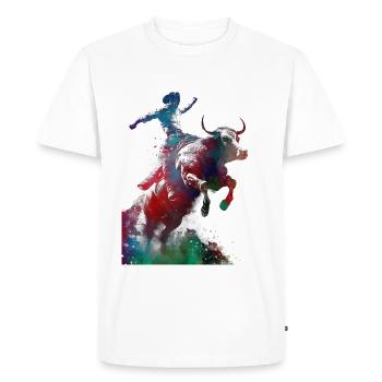 Sports de rodéo #rodeo - T-shirt Premium bio Homme - blanc - Devant - Nico (187cm)