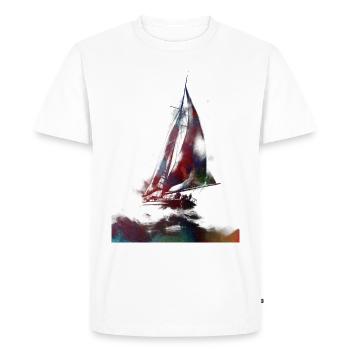 L’art du sport nautique #sailing - T-shirt Premium bio Homme - blanc - Devant - Nico (187cm)
