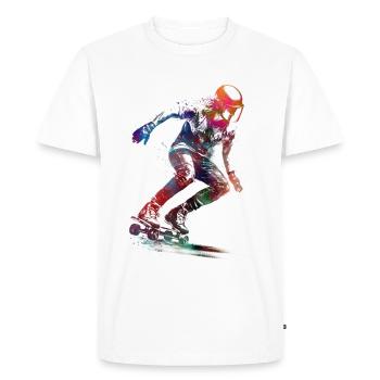 Planche à roulettes #skate #skateboard #sport - T-shirt Premium bio Homme - blanc - Devant - Nico (187cm)