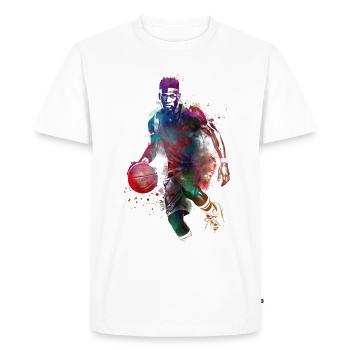 Sport de basket-ball #basketball - T-shirt Premium bio Homme - blanc - Devant - Nico (187cm)