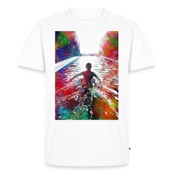 Sports de natation #swimmer #sport d’art - T-shirt Premium bio Homme - blanc - Devant - Nico (187cm)