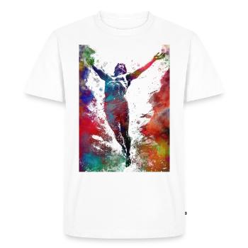 Towards the water surface #sport - Men's Premium Organic T-Shirt - white - Front - Nico (187cm)