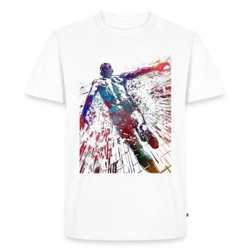 Sport de natation #swimmer #sport - T-shirt Premium bio Homme - blanc - Devant - Nico (187cm)