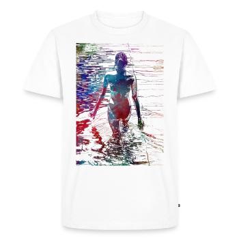 Sport de natation #swimmer #sport - T-shirt Premium bio Homme - blanc - Devant - Nico (187cm)
