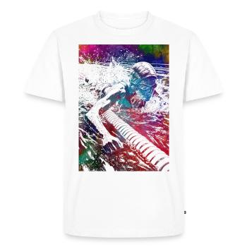 Sports de natation #swimmer #sport d’art - T-shirt Premium bio Homme - blanc - Devant - Nico (187cm)