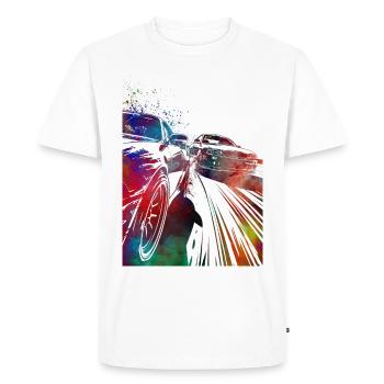 Voitures de course #racing #sport - T-shirt Premium bio Homme - blanc - Devant - Nico (187cm)