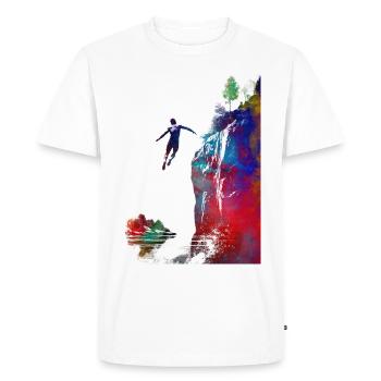 Sport : sauter à l’eau - T-shirt Premium bio Homme - blanc - Devant - Nico (187cm)