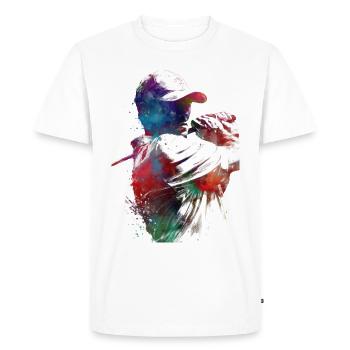 Sport des joueurs de golf #golf #sport - T-shirt Premium bio Homme - blanc - Devant - Nico (187cm)