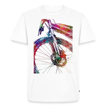 Cycling #cycling #sport #bike - Men's Premium Organic T-Shirt - white - Front - Nico (187cm)