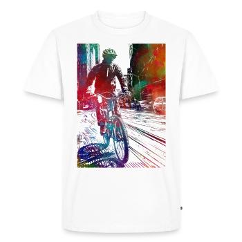 Cycling #cycling #sport #bike - Men's Premium Organic T-Shirt - white - Front - Nico (187cm)