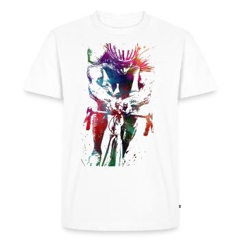 Cycling #cycling #sport #bike - Men's Premium Organic T-Shirt - white - Front - Nico (187cm)