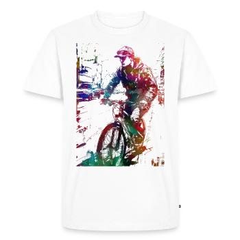 Cycling #cycling #sport #bike - Men's Premium Organic T-Shirt - white - Front - Nico (187cm)
