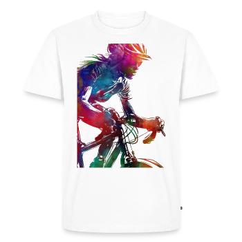 Cycling #cycling #sport #bike - Men's Premium Organic T-Shirt - white - Front - Nico (187cm)