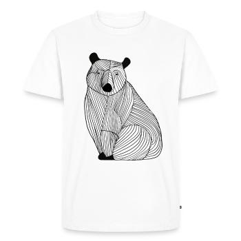 Lignes art animal ours - T-shirt Premium bio Homme - blanc - Devant - Nico (187cm)