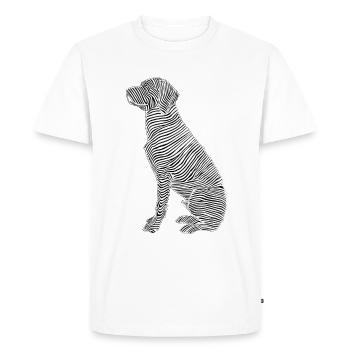 Lignes d’art chien #dog - T-shirt Premium bio Homme - blanc - Devant - Nico (187cm)