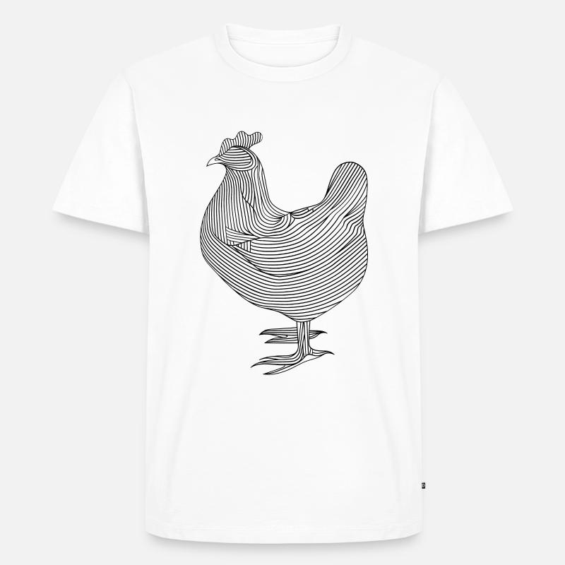 Linien Kunst Huhn #chicken - Männer Premium Bio T-Shirt - Weiß