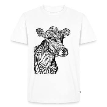 Lignes artistiques #cow - T-shirt Premium bio Homme - blanc - Devant - Nico (187cm)