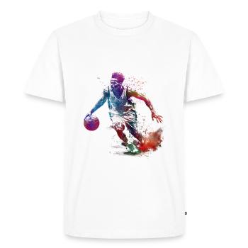 Basket-ball, sport, art, #basketball - T-shirt Premium bio Homme - blanc - Devant - Nico (187cm)
