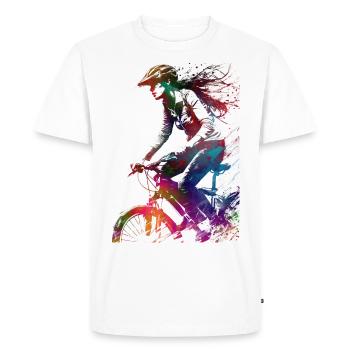 Vélo de ville sport art #bike - T-shirt Premium bio Homme - blanc - Devant - Nico (187cm)