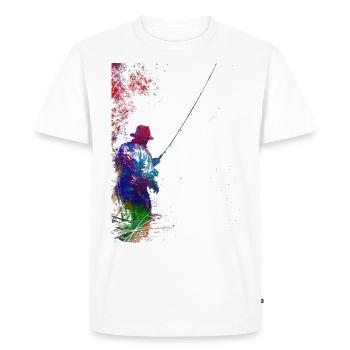 Pêche, sport, art, #fishing - T-shirt Premium bio Homme - blanc - Devant - Nico (187cm)