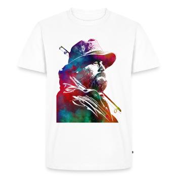 Pêche, sport, art, #fishing - T-shirt Premium bio Homme - blanc - Devant - Nico (187cm)