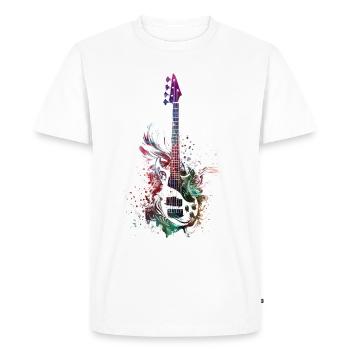 Musique guitare basse - T-shirt Premium bio Homme - blanc - Devant - Nico (187cm)