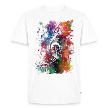 Violin music key - Men's Premium Organic T-Shirt - white - Front - Nico (187cm)