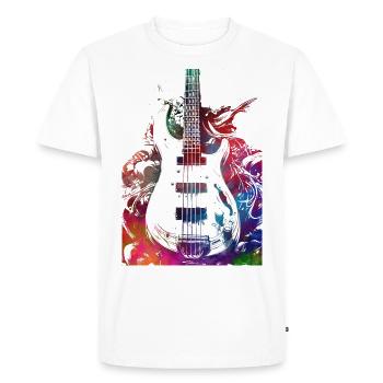 Musique guitare basse - T-shirt Premium bio Homme - blanc - Devant - Nico (187cm)
