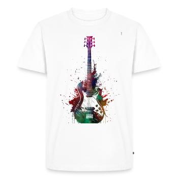 Musique guitare basse - T-shirt Premium bio Homme - blanc - Devant - Nico (187cm)