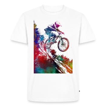 #sport #bike d’art sportif de VTT - T-shirt Premium bio Homme - blanc - Devant - Nico (187cm)