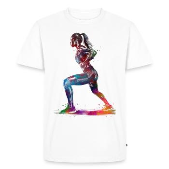 Articles de sport de fitness #fitness - T-shirt Premium bio Homme - blanc - Devant - Nico (187cm)