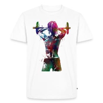 Articles de sport de fitness #fitness - T-shirt Premium bio Homme - blanc - Devant - Nico (187cm)